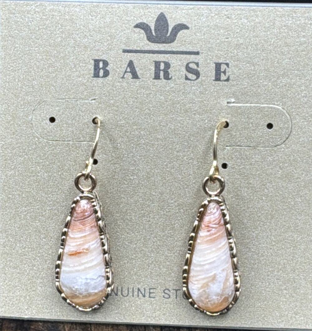Barse Sierra Madre Crazy Lace Agate Earrings- Bronze- NWT